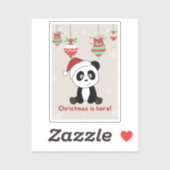 Panda Noël Neige Animaux d'hiver Pandas Sticker (Feuille)