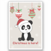 Panda Noël Neige Animaux d'hiver Pandas Sticker (Recto)