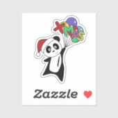 Panda Noël Neige Animaux d'hiver Pandas Sticker (Feuille)