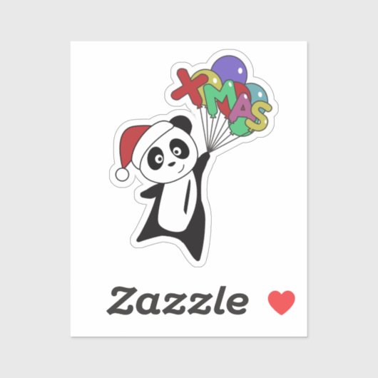 Panda Noël Neige Animaux d'hiver Pandas Sticker (Feuille)