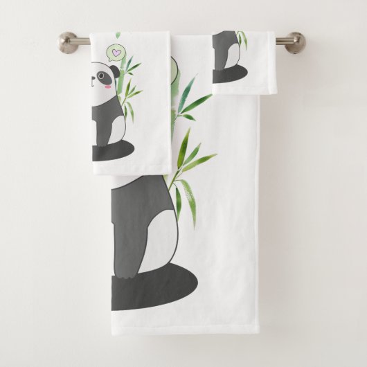 Panda noir et blanc mignonne en Bambou (En situation)