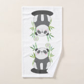 Panda noir et blanc mignonne en Bambou (Serviette à main)