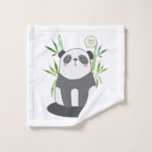 Panda noir et blanc mignonne en Bambou (Gant de toilette)
