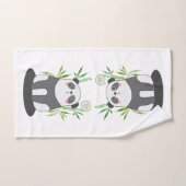 Panda noir et blanc mignonne en Bambou (Serviette à main)