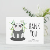 Panda noir et blanc mignonne en Merci Bambou (Debout devant)