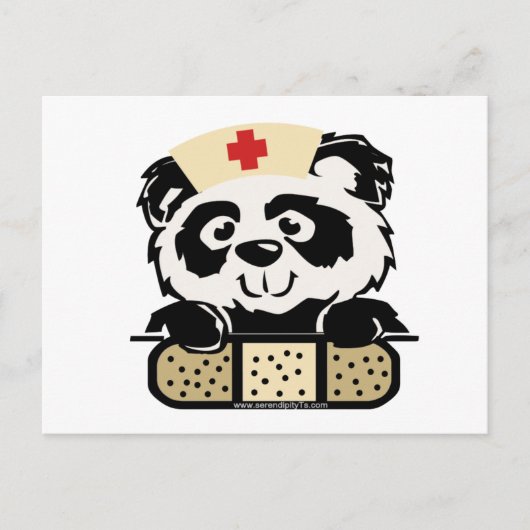 Panda Nurse Briefkaart (Voorkant)