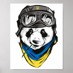 Panda Oekraïense Vlag Oekraïne T-shirt Oekraïense Poster