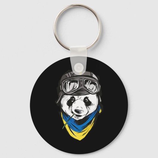 Panda Oekraïnse vlag Oekraïnes oekraïense souvenir Sleutelhanger (Voorkant)