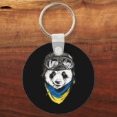 Panda Oekraïnse vlag Oekraïnes oekraïense souvenir Sleutelhanger (Voorkant)
