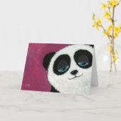 Panda on Pink - Carte de voeux (Fleur jaune)