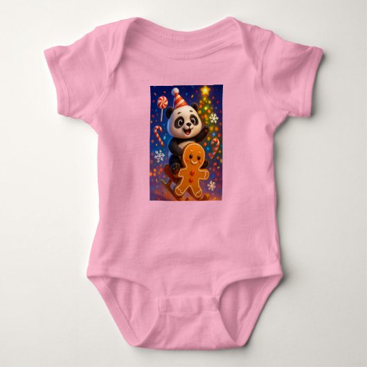 Panda on Sleigh, Author Natasha Us  Romper (Voorkant)
