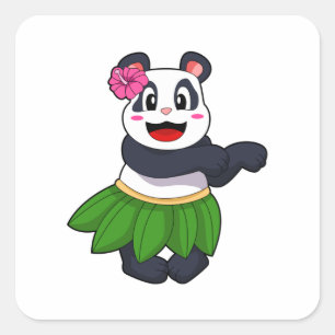 Panda op Ballet Dance Vierkante Sticker