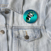 Panda op Bamboo Ronde Button 5,7 Cm (In situ)