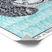 Panda op Banjo-Poster Poster (Hoek)