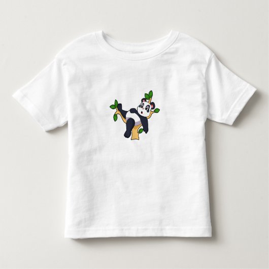 Panda op boom kinder shirts (Voorkant)