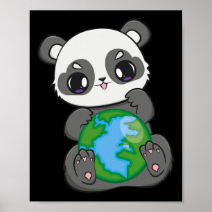 Panda op de Dag van de aarde Poster