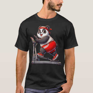 Panda op elliptische trainer Gym Fitness Workout T T-shirt