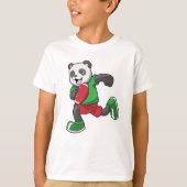Panda op Football met apparatuur T-shirt (Voorkant)