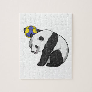 Panda op Handball Sports Legpuzzel