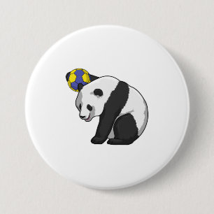 Panda op Handball Sports Ronde Button 7,6 Cm