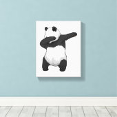 Panda op Hip Hop Dance Dab Canvas Afdruk (Insitu (Houten vloer))