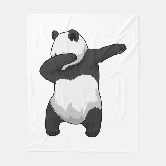 Panda op Hip Hop Dance Dab Fleece Deken (Voorkant)