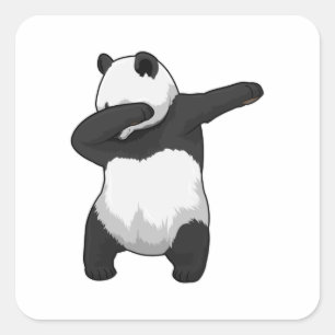 Panda op Hip Hop Dance Dab Vierkante Sticker