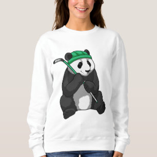 Panda op ijshockey met ijshockeystick trui