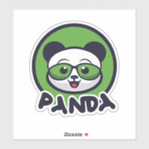 Panda op maat gesneden vinyl Sticker