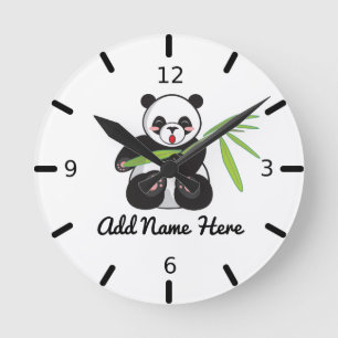 Panda op maat ronde klok