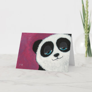 Panda op roze - Wenskaart Kaart