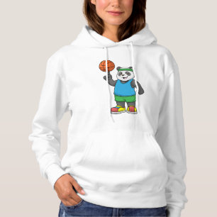 Panda op sport met Basketball Hoodie