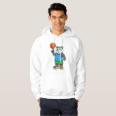 Panda op sport met Basketball Hoodie (Voorkant volledig)