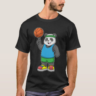 Panda op sport met Basketball T-shirt