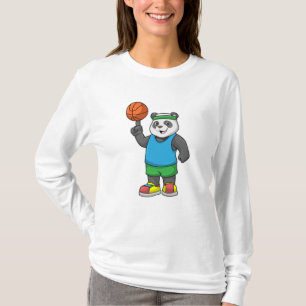 Panda op sport met Basketball T-shirt