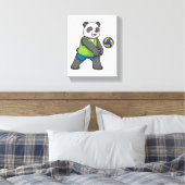 Panda op sport met volleybal canvas afdruk (Insitu (Slaapkamer))