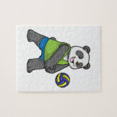 Panda op sport met volleybal legpuzzel (Horizontaal)