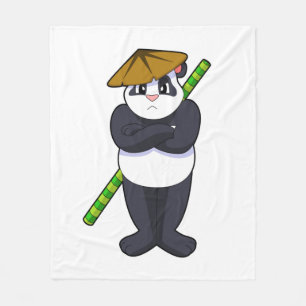 Panda op Stick vecht tegen de vechtsport in het ve Fleece Deken