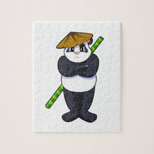 Panda op Stick vecht tegen de vechtsport in het ve Legpuzzel