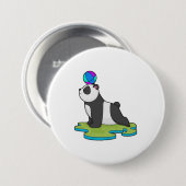 Panda op Yoga Fitness Ronde Button 7,6 Cm (Voorkant /achterkant)