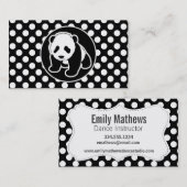 Panda op zwarte en witte stippen visitekaartje (Voorkant / Achterkant)