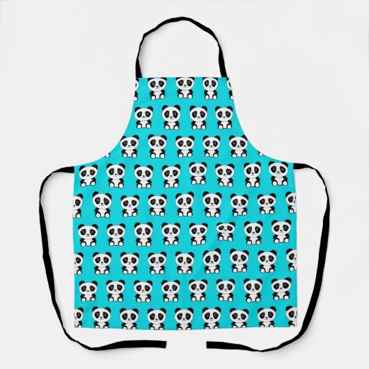 Panda ours bleu turquoise tablier (Recto)