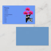 Panda Ours Et Fleurs Carte de visite Animal (Devant / Derrière)