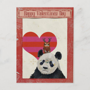 PANDA & OWL VALENTIJNSDAG Ansichtkaart Feestdagenkaart