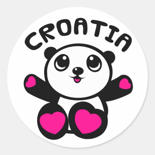 Panda Panda Kroatië Ronde Sticker (Voorkant)