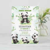 Panda Panda-monium Birthday Invitation (Debout devant)