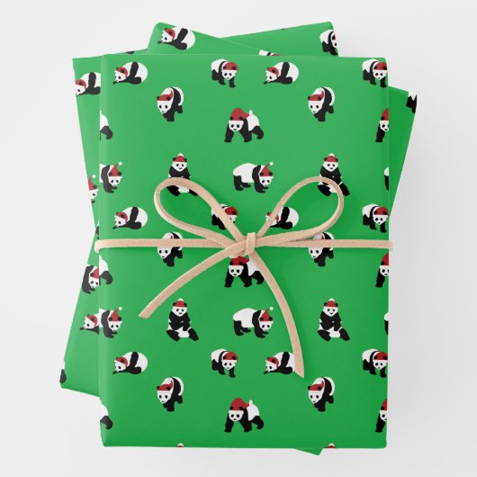 Panda Panda Panda Santa Claus Beer Inpakpapier Vel (In situ)