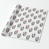 Panda-pap voor kerstwinterdieren cadeaupapier (Uitgerold)