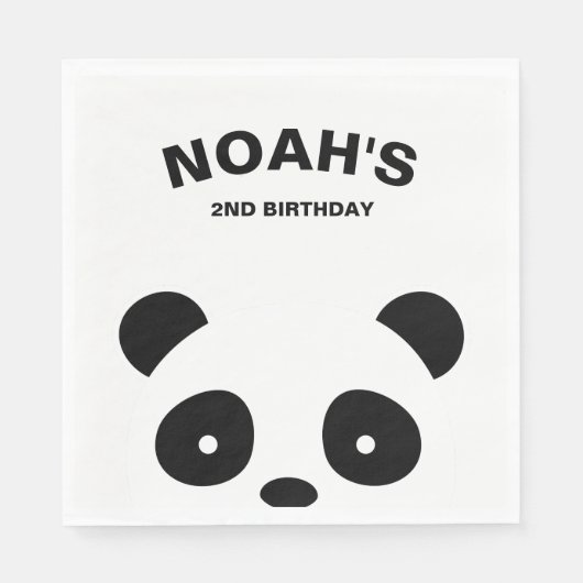 Panda Papieren servetten, Panda Verjaardagsfeest Servetten (Voorkant)