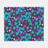 Panda Paradise Bloom Fleece Deken (Voorkant (Horizontaal))